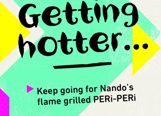 Nando's Rebrand - black with lots of neon colour.